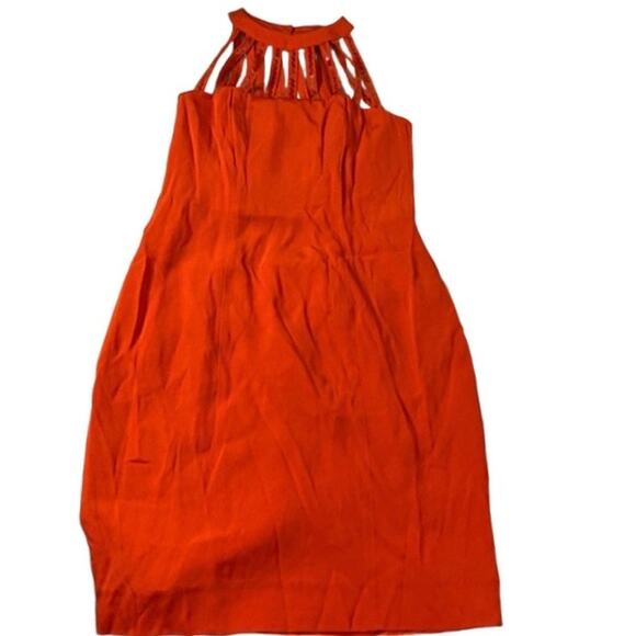 BB Collections Orange Sequin Halter Mini Dress Party Glam Size 6 - Picture 4 of 7